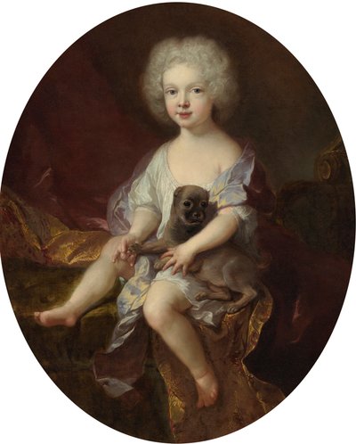 Porträt eines Jungen mit Hund von Jean François de Troy